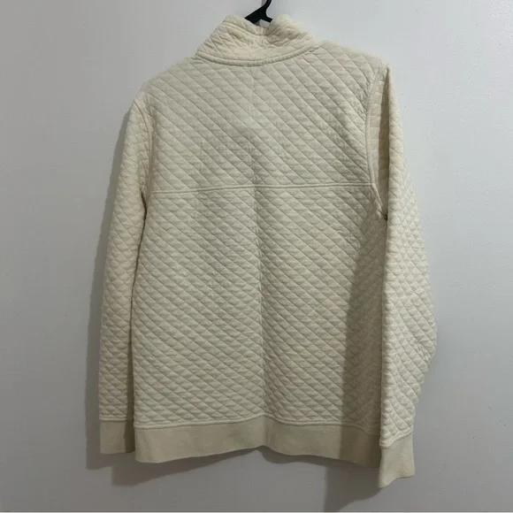 Patagonia Women's Organic Cotton Quilt Snap-T Pullover Cream & Blue Size Large - Picture 4 of 4